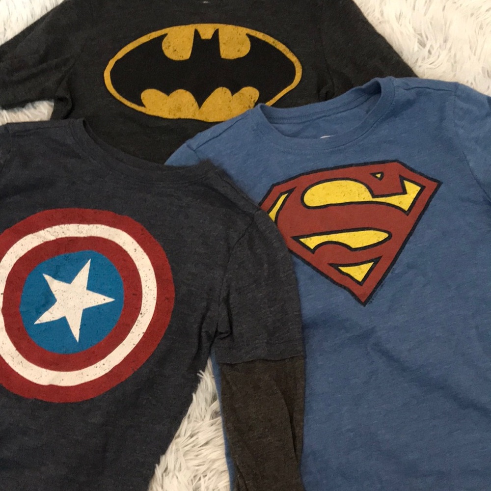 3 Super hero shirts